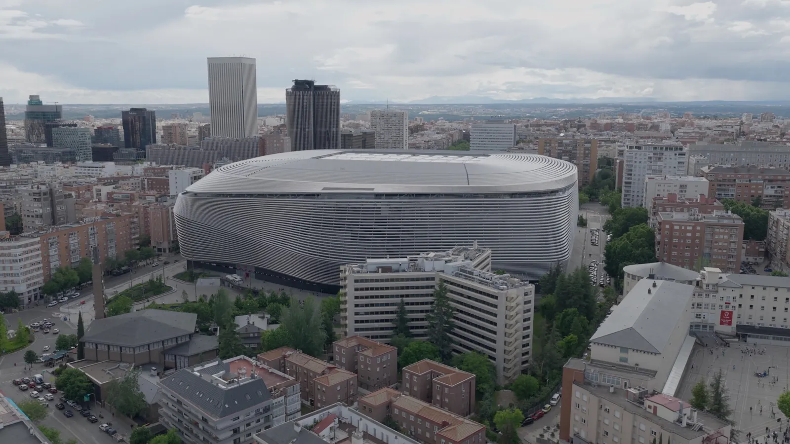 Vista aérea del estadio Santiago Bernabéu